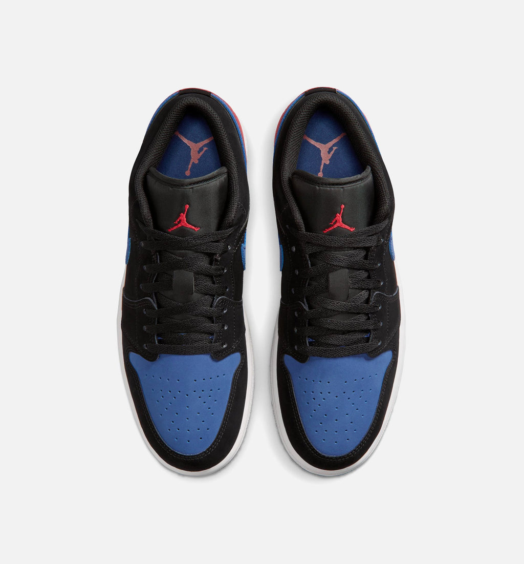 Air Jordan 1 Low Men's Lifestyle Sneakers - Black/White/True Blue/Red