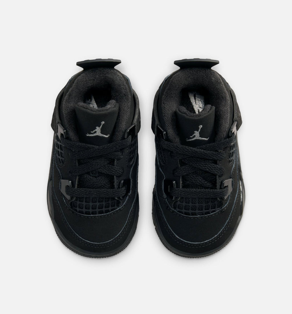 Air Jordan 4 Retro 'Black Cat' - Infant/Toddler Lifestyle Sneaker (Black/Black/Light Graphite)