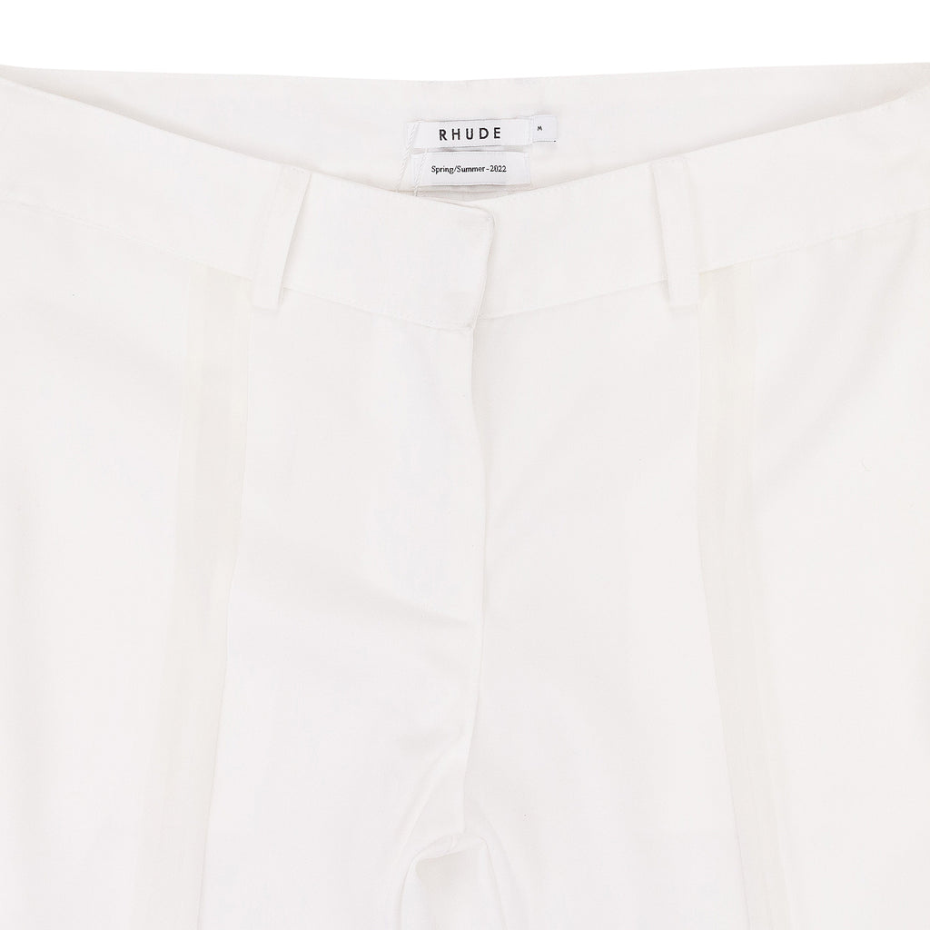 WHITE LOW WAISTED TROUSERS