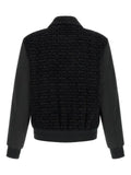 Balmain logo-pattern bomber jacket