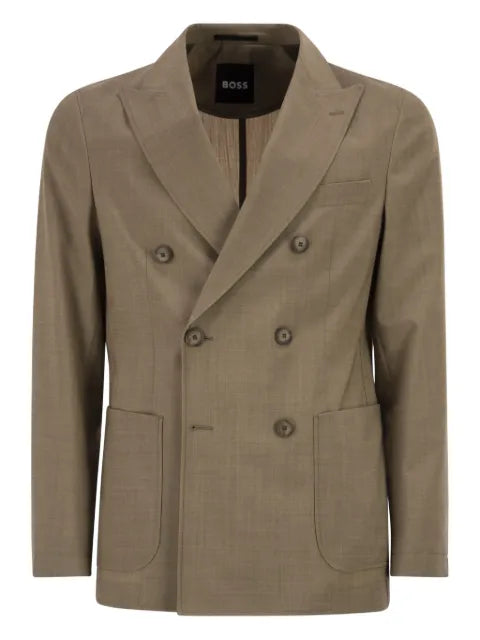 BOSS double-breasted pocket-patch blazer