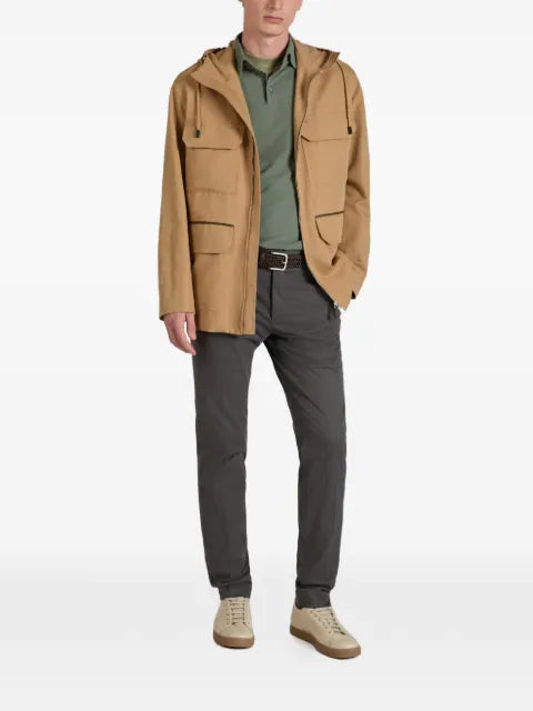 Montedoro hooded piped-trim jacket