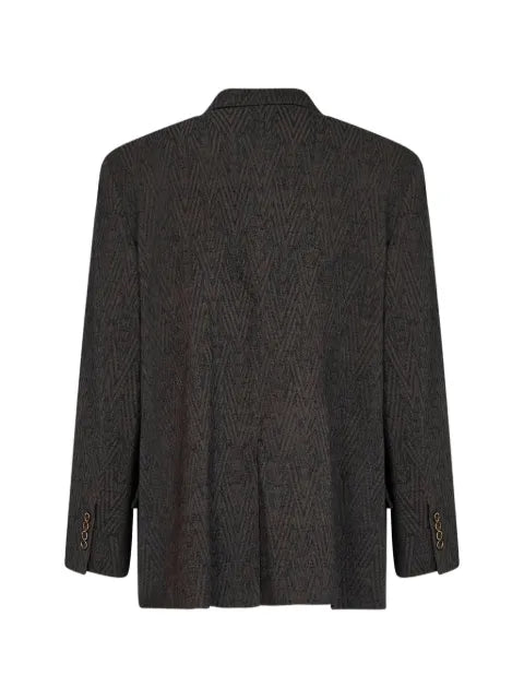 Uma Wang chevron-pattern single-breasted blazer