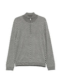 Emporio Armani chevron-knit half-zip pullover