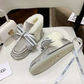 Daisy Crystal Ribbon Snow Boot — Silver White | New Arrival | In Stock