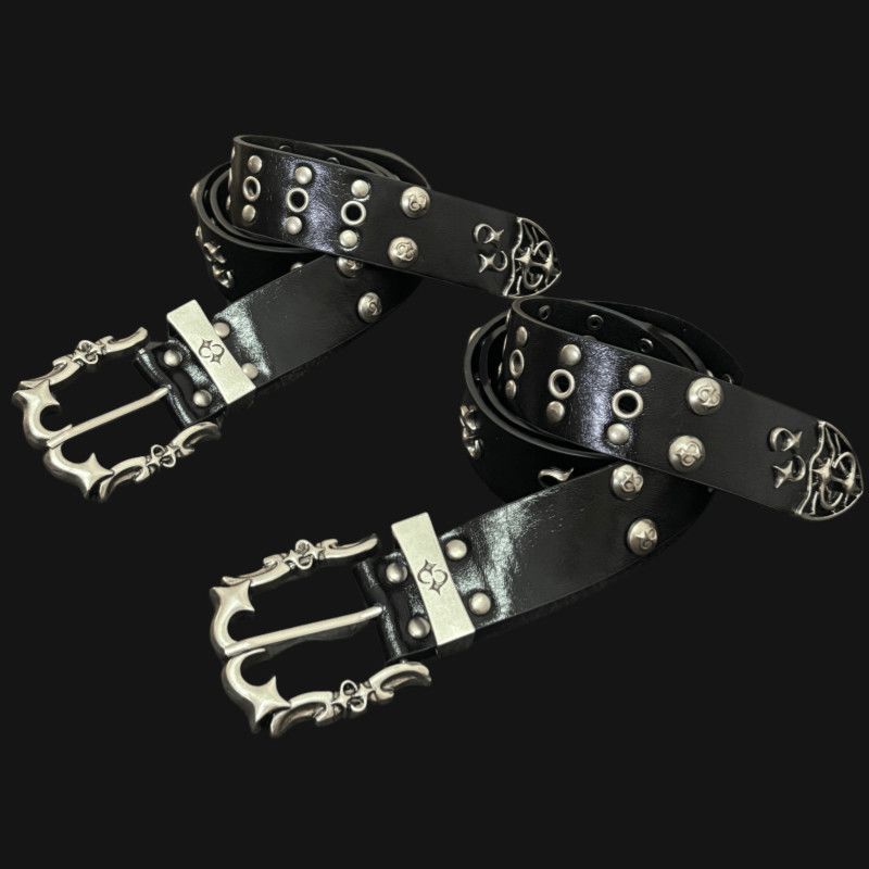 Vintage Metal Engraved Belt Dark Heavy Hip Hop Punk Studded Waist Belt