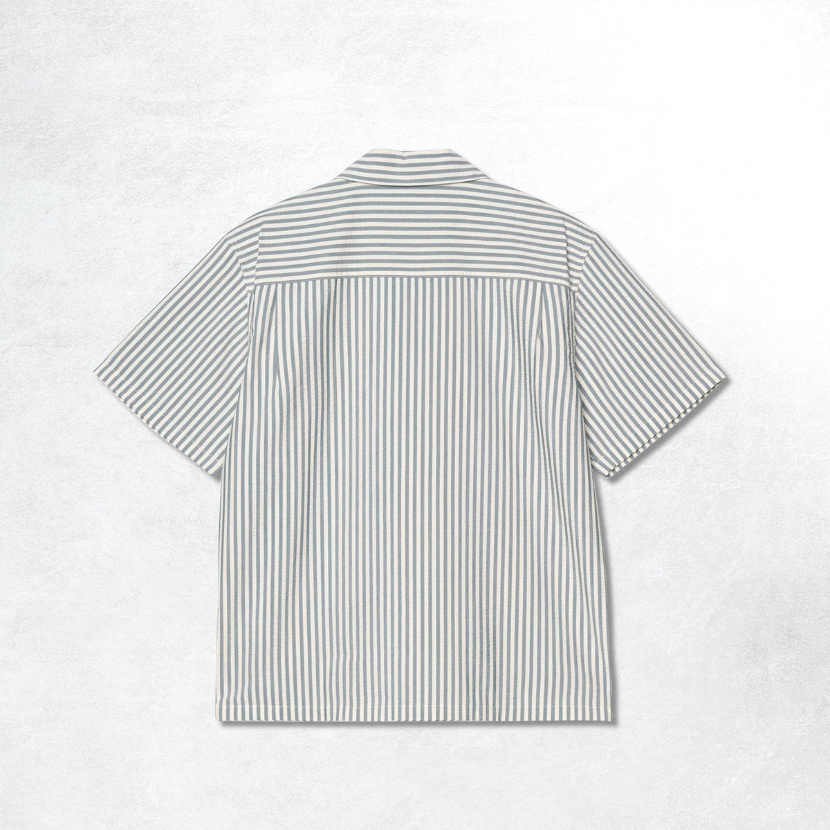 Carhartt WIP S/S Leavel Shirt: Leavel Stripe, Blue River / Wax
