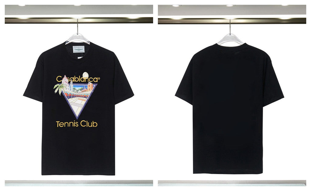 Casablanca Tennis Graphic T-Shirt Loose Oversized Short Sleeve Tee