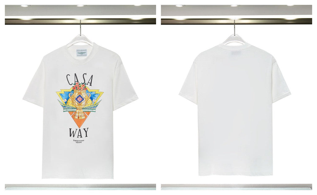 Casablanca Tennis Graphic T-Shirt Loose Oversized Short Sleeve Tee