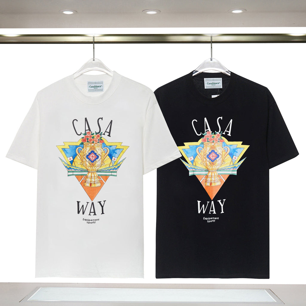 Casablanca Tennis Graphic T-Shirt Loose Oversized Short Sleeve Tee