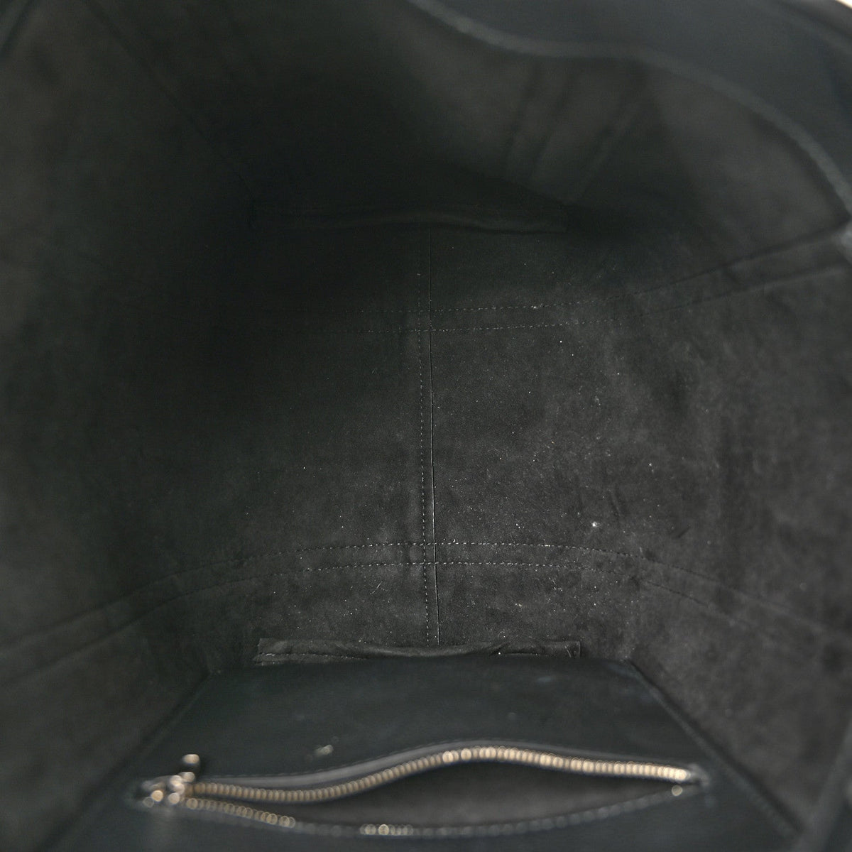 Grained Calfskin Small Everyday North South Shoulder Tote Bag Black