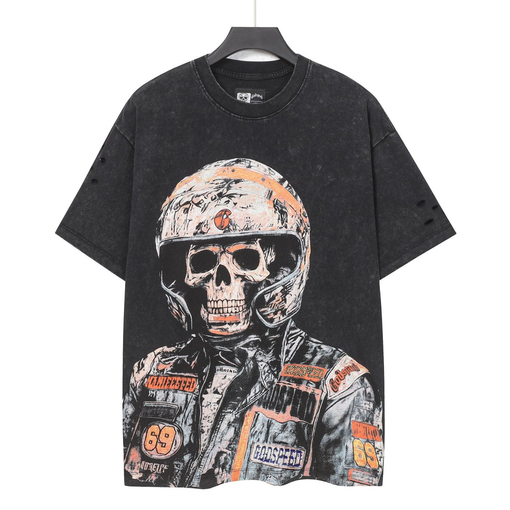 Godspeed Distressed Rhinestone Graphic T-Shirt