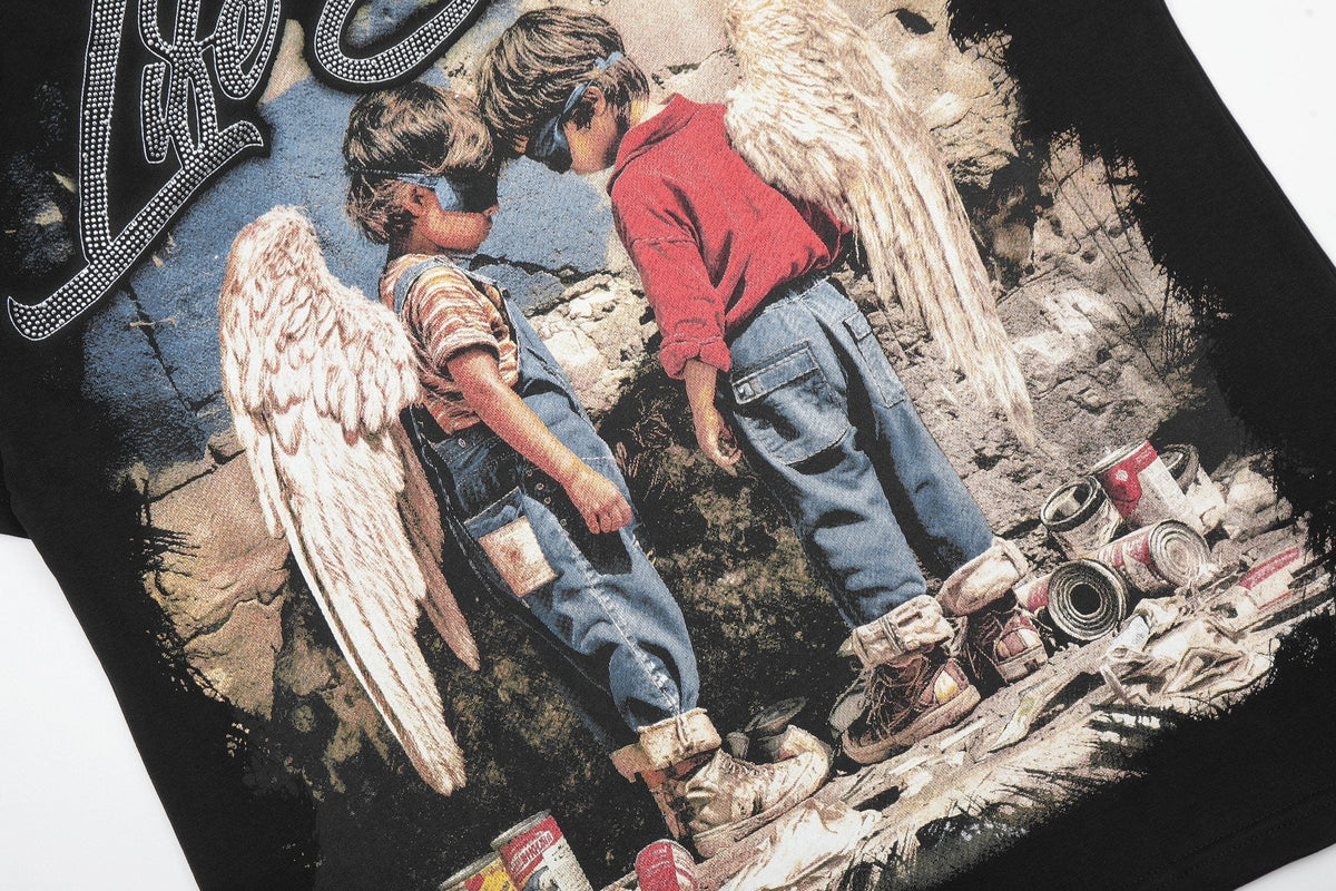 MIXED EMOTION Angel Graphic Short-Sleeve T-Shirt