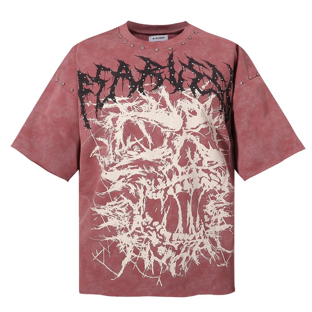 KLEEP 2004 Rhinestone Graphic Short-Sleeve T-Shirt