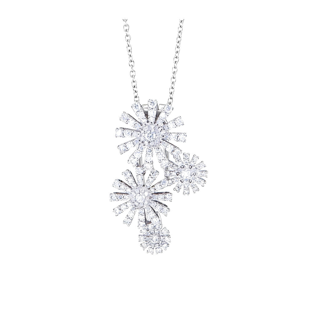 Damiani Style Floral Cubic Zirconia 18K Gold-Plated Necklace