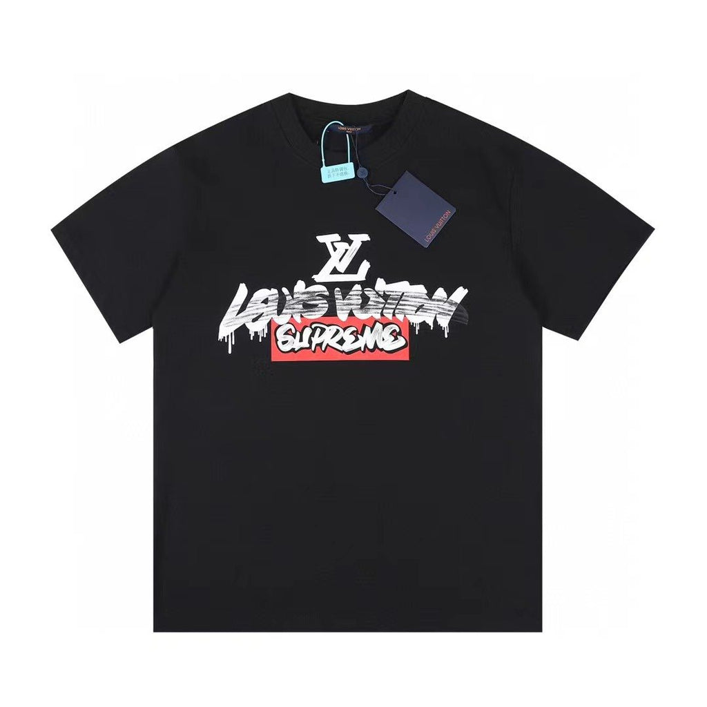 Supreme LV-Style Graffiti Graphic T-Shirt