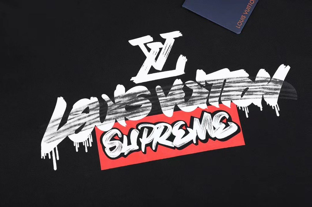 Supreme LV-Style Graffiti Graphic T-Shirt