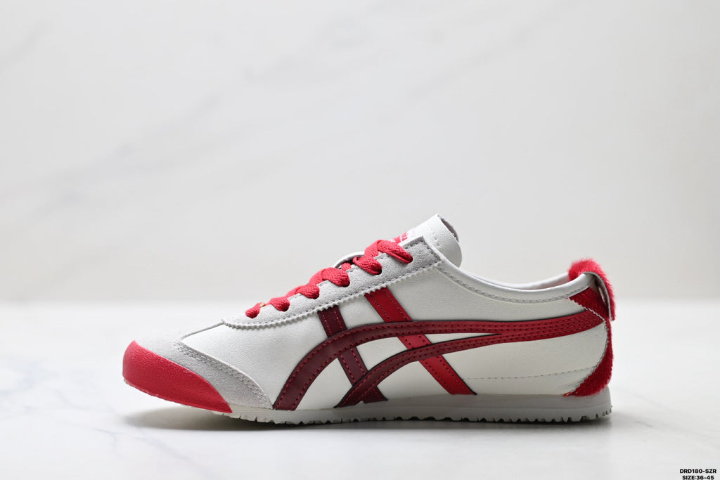 Onitsuka Tiger Retro Low Top White Red Unisex Shoes Style 17