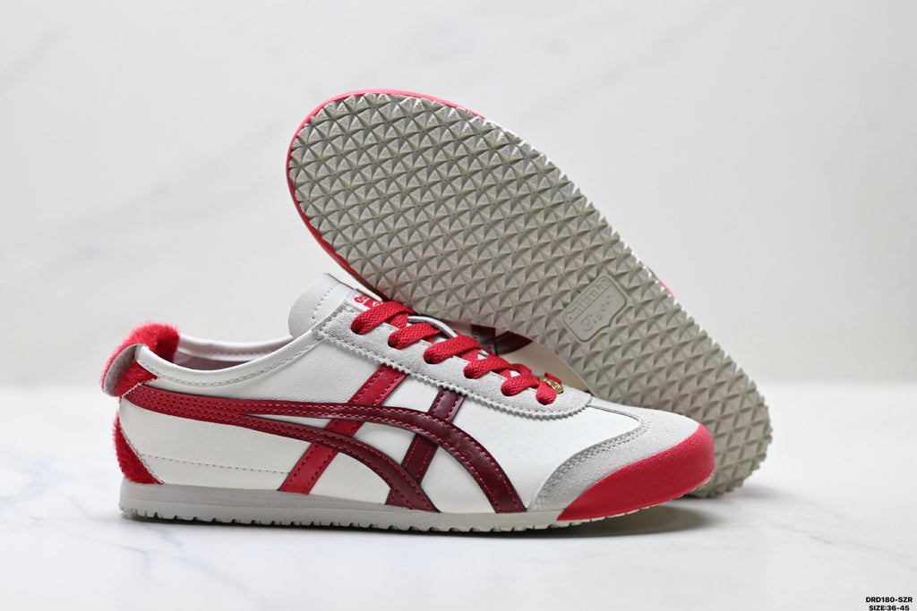 Onitsuka Tiger Retro Low Top White Red Unisex Shoes Style 17