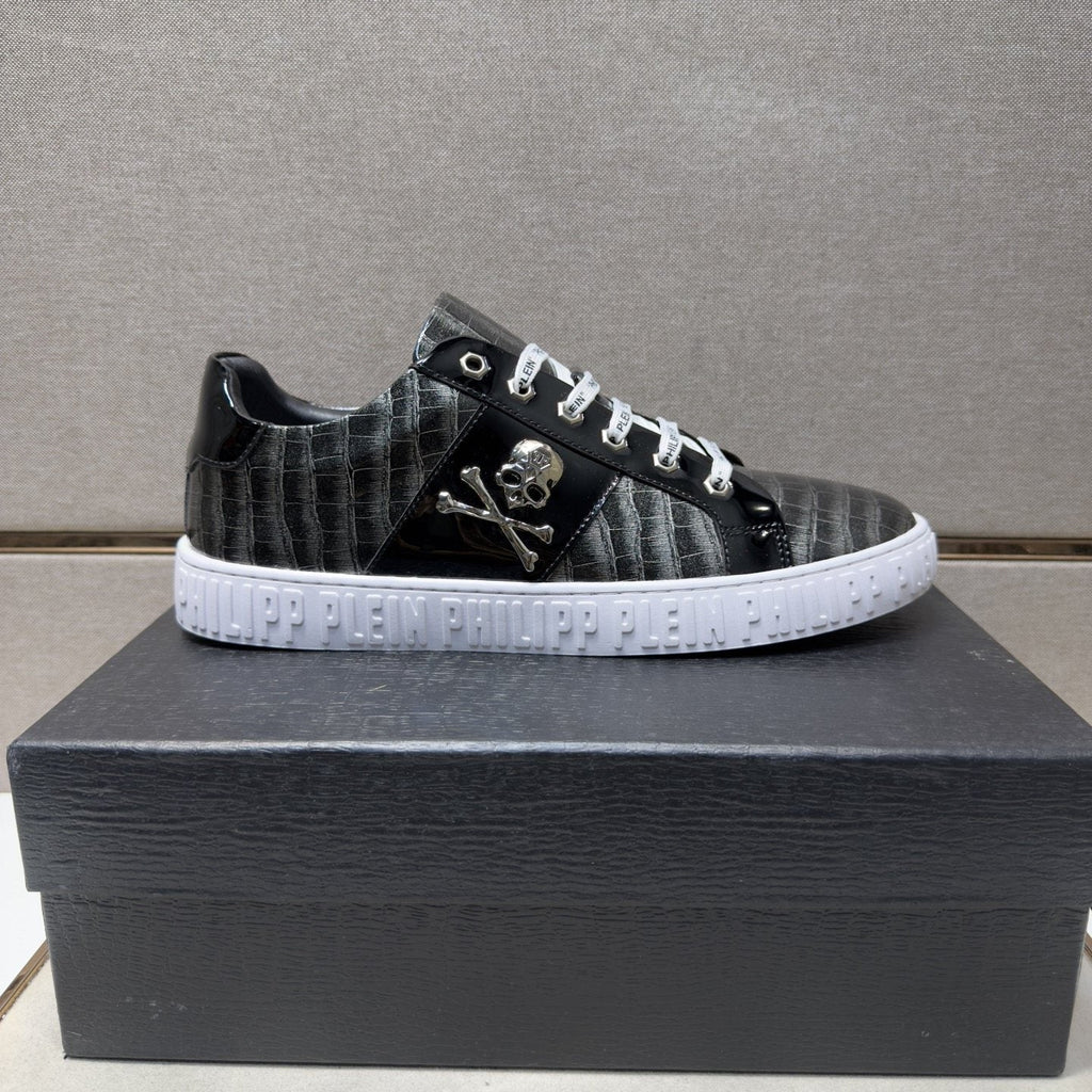Philipp Plein Men's Plaid Low-Top Sneakers