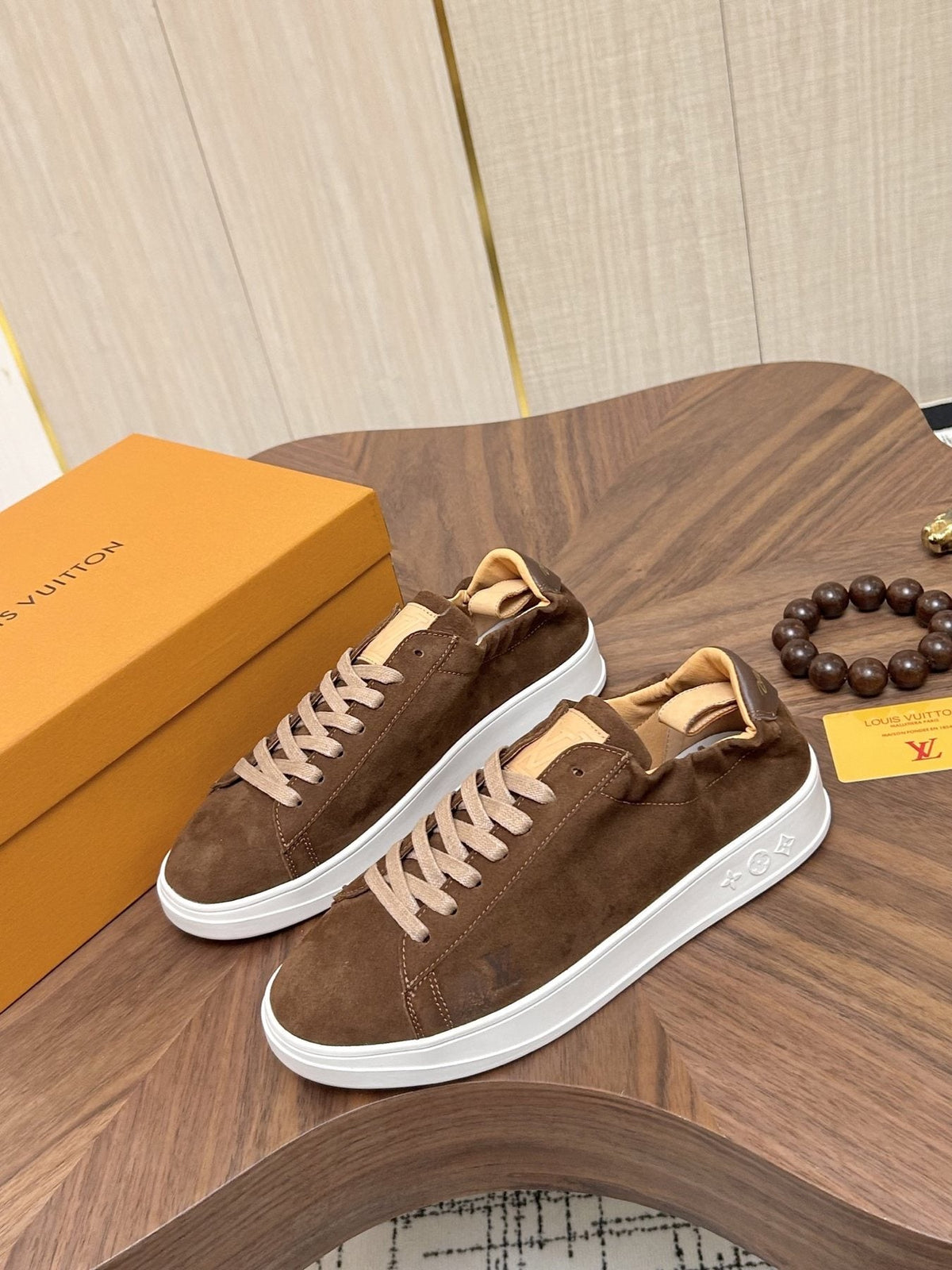Louis Vuitton Brown Textured Low-Top Sneakers