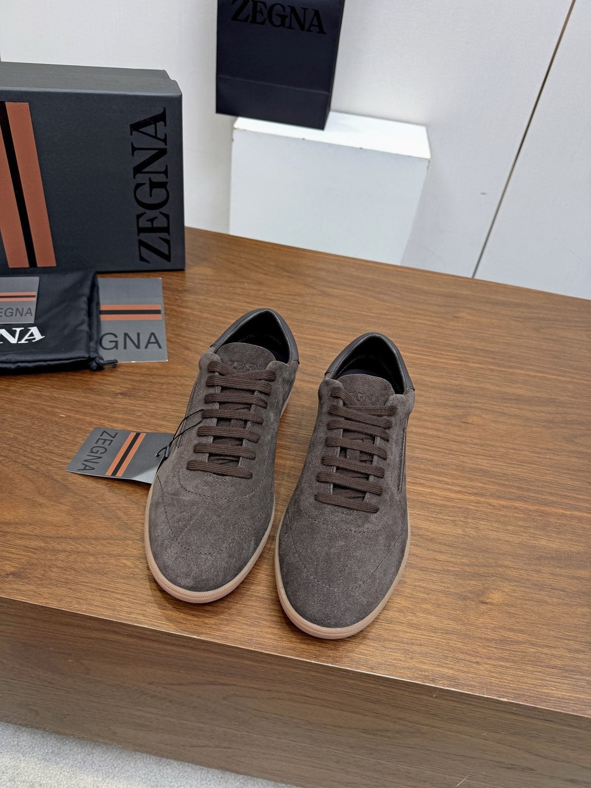 Zegna Suede Low-Top Sneakers