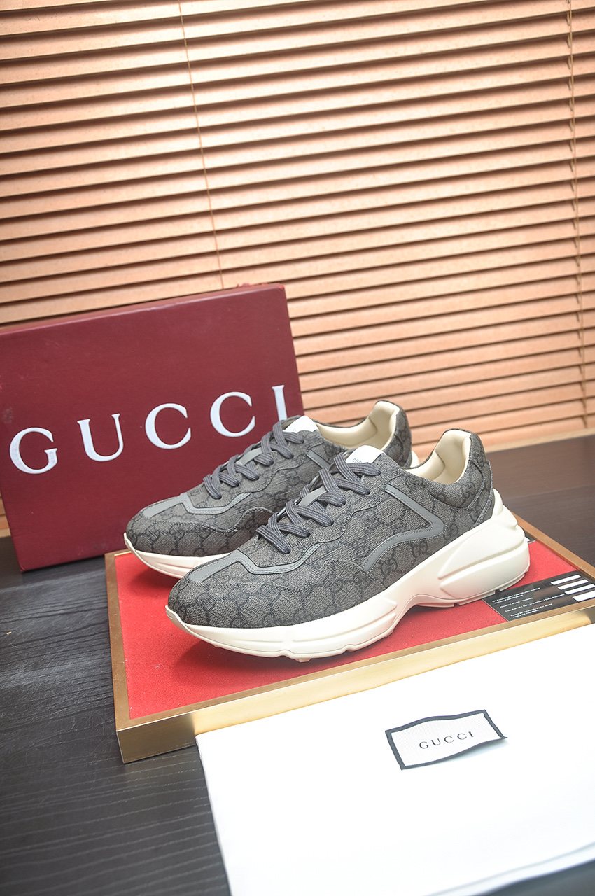 Gucci Tonal Pattern Chunky Low-Top Sneakers