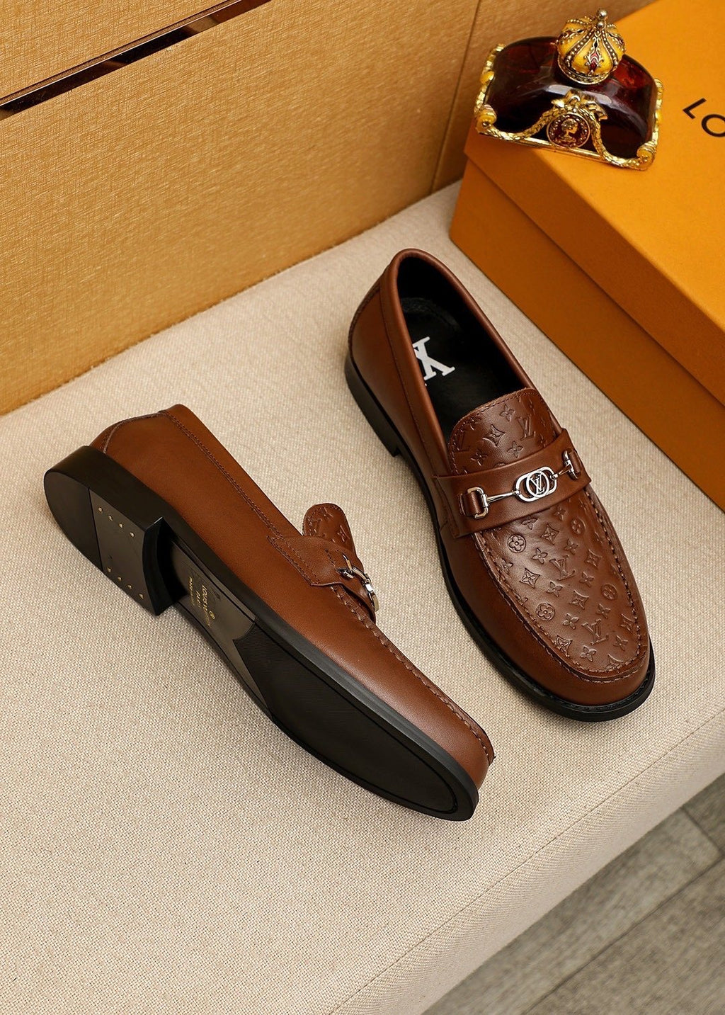 Louis Vuitton Embossed Buckle Loafers - Low-Profile Sole
