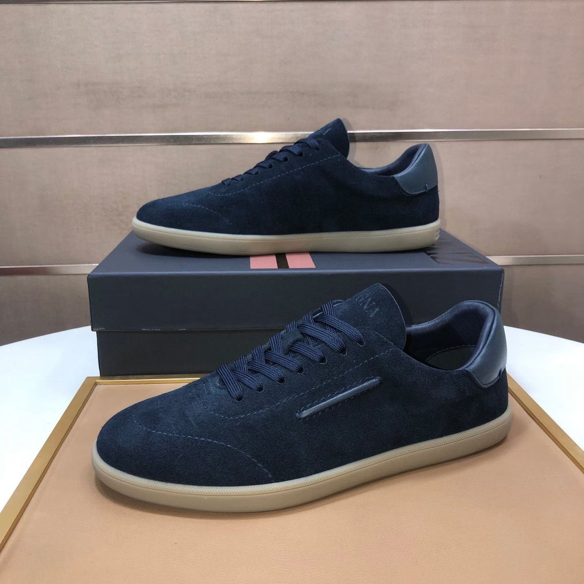 Zegna 232 Suede Low-Top Sneakers