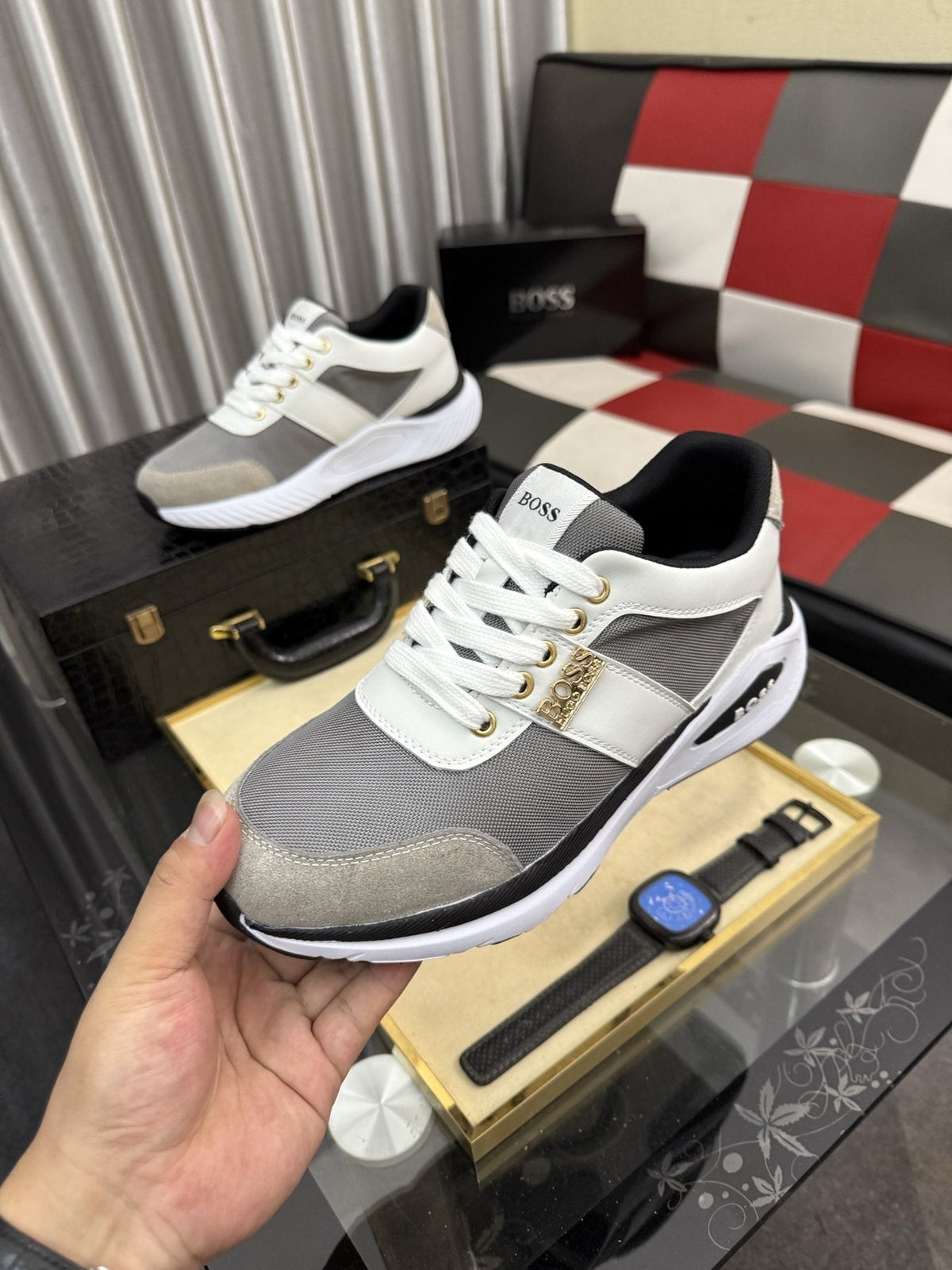 BOSS Men's Color-Block Low-Top Sneakers